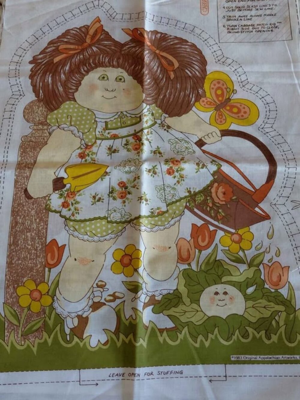 Vintage Cabbage Patch Doll Fabric Panel